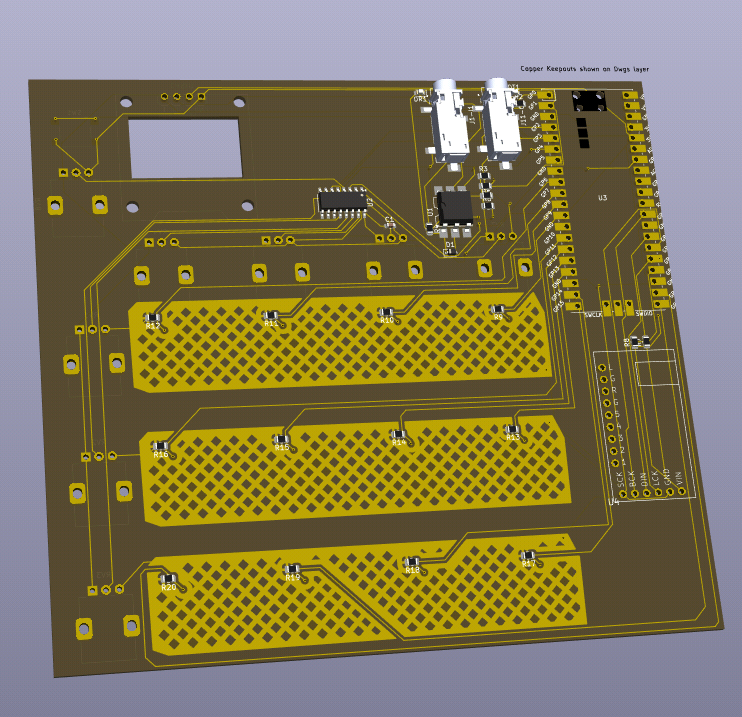 Back PCB, we see the midi interface and the emplacement for the audio card